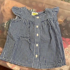 2T Crazy 8 gingham checked blouse tank